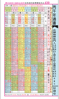 来年2026年版 通書便覧（No.13） 廖淵用通書便覽 擇日（たくじつ）風水